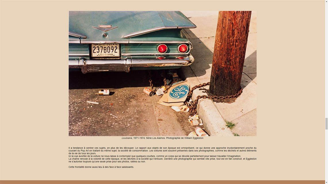 Travail de master, recherche sur le photographe William Eggleston